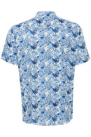 Adim Print Short Sleeve Shirt - Dress Blues