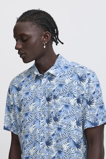 Adim Print Short Sleeve Shirt - Dress Blues