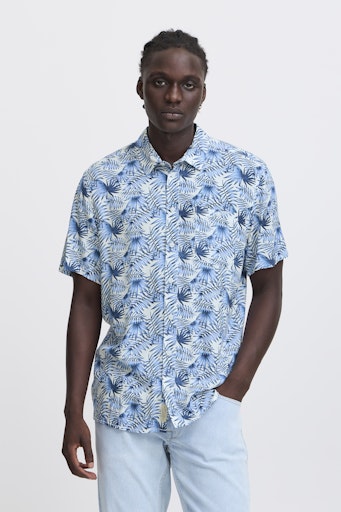 Adim Print Short Sleeve Shirt - Dress Blues