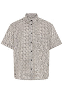 Dimy Slub Print Shirt - Black Beauty