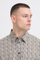 Dimy Slub Print Shirt - Black Beauty