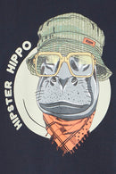 Kurt Funny Graphic T-Shirt - Salute Hippo