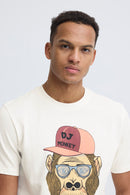 Kurt Funny Graphic T-Shirt - White Monkey