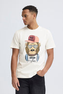 Kurt Funny Graphic T-Shirt - White Monkey