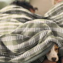 Cotton Rich Throw 140 x 180 - Block Check Green