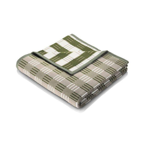 Cotton Rich Throw 140 x 180 - Block Check Green