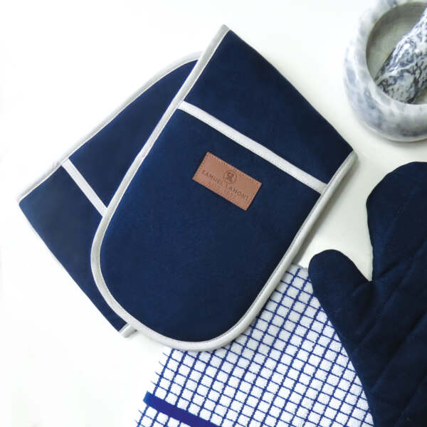 Navy Canvas Double Oven Glove
