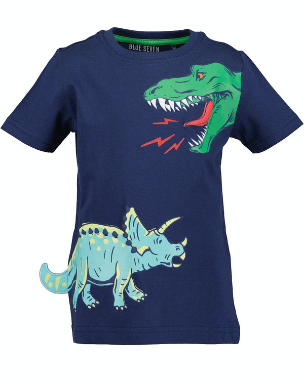 Dinosaur Round Neck T-Shirt - Dark Blue