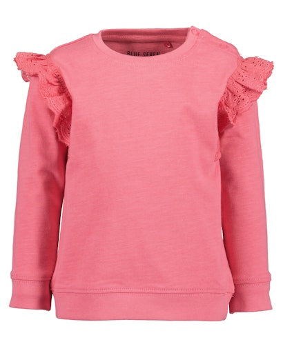 Overlap Shoulder Sweatshirt - Azalea