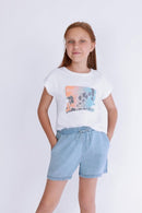 Drawstring Shorts - Light Blue