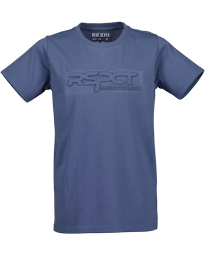 Embossed Print T-Shirt - Blue