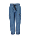 Side Pockets Cuff Denims - Blue