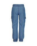 Side Pockets Cuff Denims - Blue