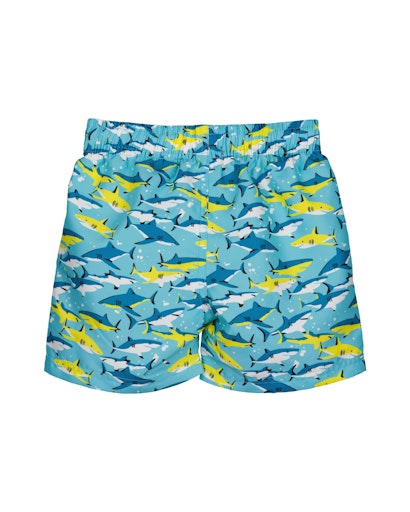 Shark Print Shorts - Cyan