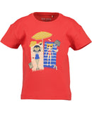 Girls Glitter Print T-Shirt - Red
