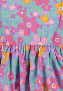 Square Neck Print Dress - Pink