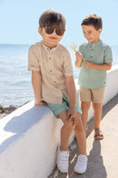 Grandad Collar Shirt - Aqua