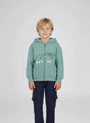 Animal Motif Zip Hoodie - Glacier