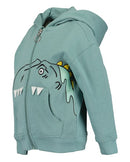Animal Motif Zip Hoodie - Glacier