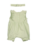 Girls Romper & Headband - Light Green
