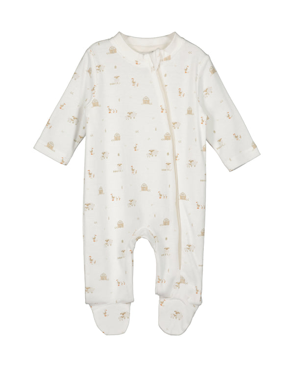 Animal Motif Romper - Offwhite