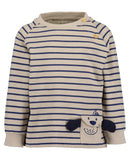 Animal Motif Stripe T-Shirt - Pebble