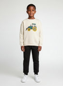 Tractor Applique Sweatshirt - Pebble