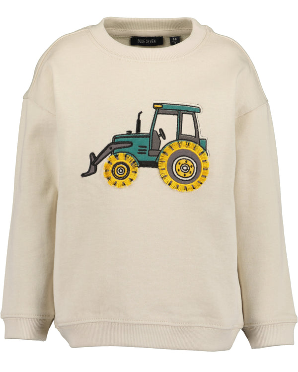 Tractor Applique Sweatshirt - Pebble