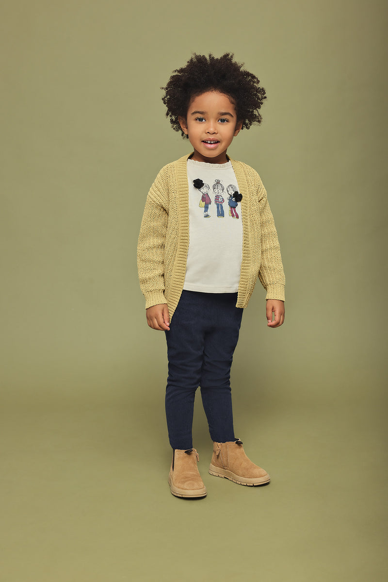 Front Print T-Shirt - Pebble