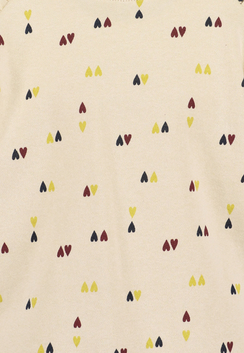 Heart Print Sweatshirt - Pebble