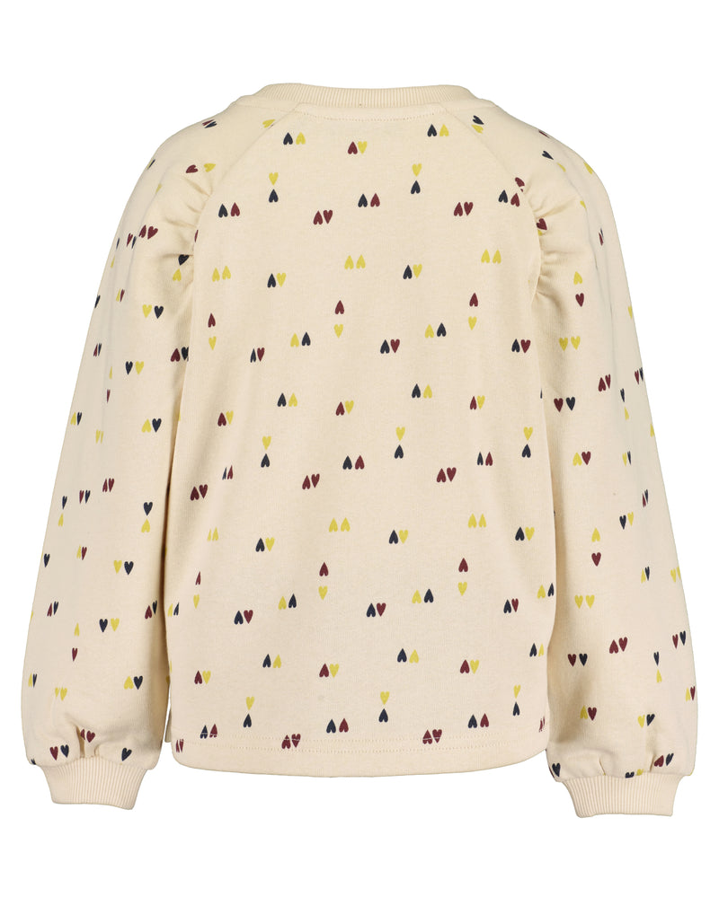Heart Print Sweatshirt - Pebble