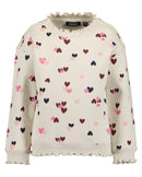 Heart Print Sweatshirt - Light Grey