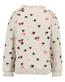 Heart Print Sweatshirt - Light Grey