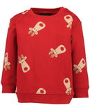 Animal Motif Sweatshirt - Bright Red