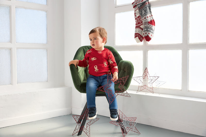 Animal Motif Sweatshirt - Bright Red