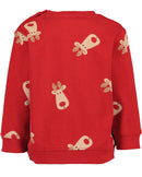 Animal Motif Sweatshirt - Bright Red