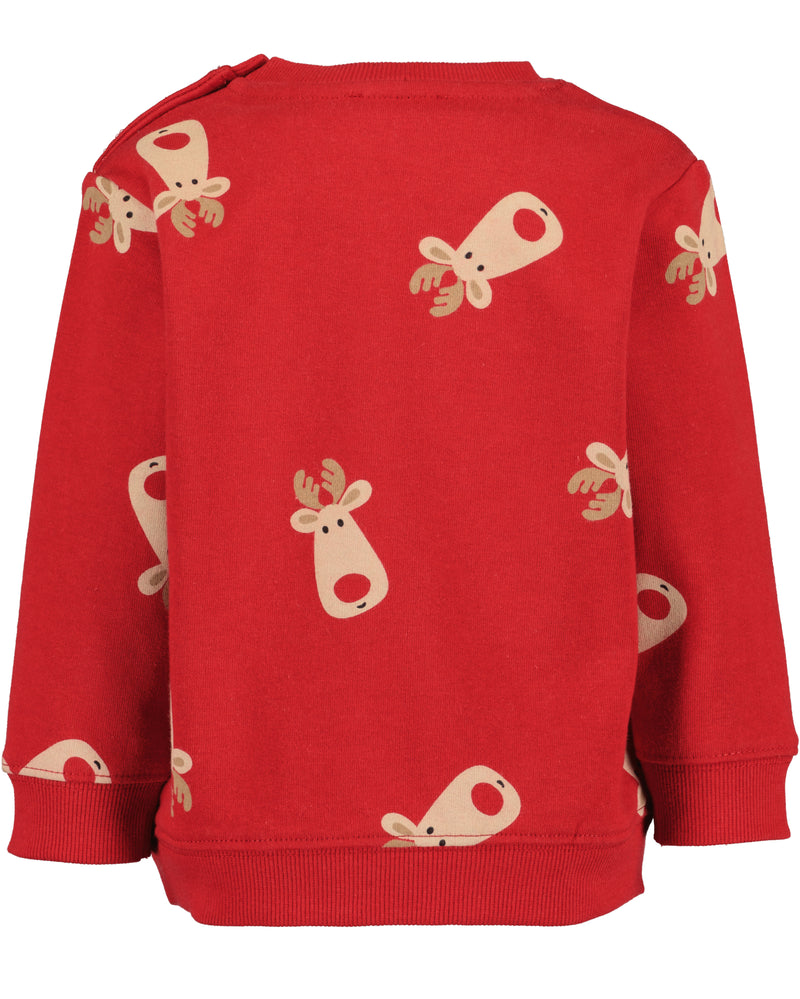 Animal Motif Sweatshirt - Bright Red
