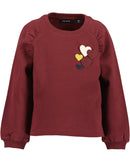 Heart Print Sweatshirt - Burgundy