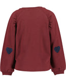 Heart Print Sweatshirt - Burgundy