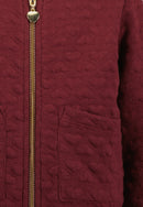 Zipped Sweat Jacket - Burgundy
