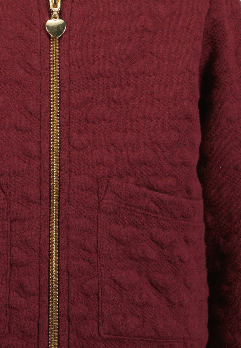 Zipped Sweat Jacket - Burgundy