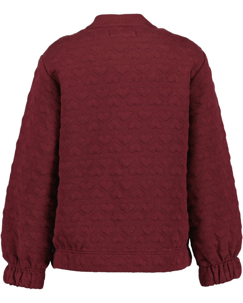 Zipped Sweat Jacket - Burgundy