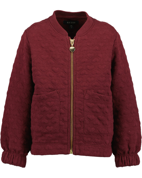 Zipped Sweat Jacket - Burgundy