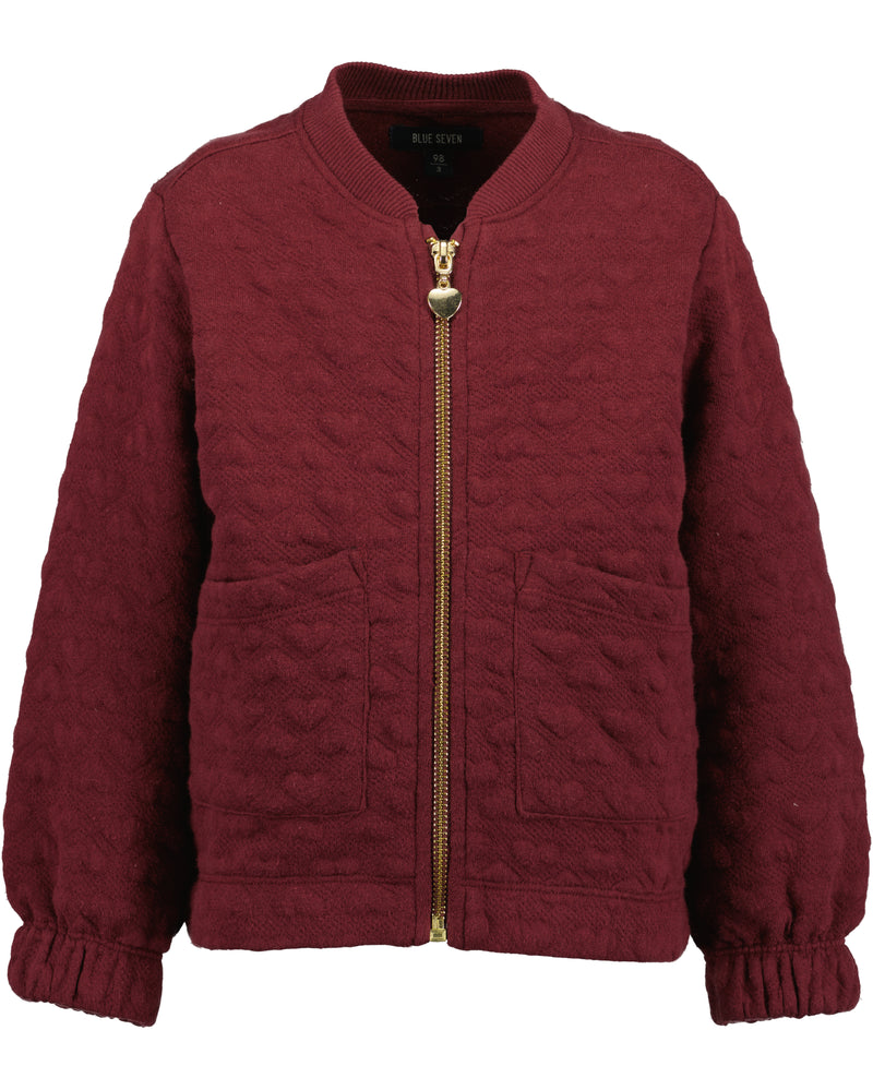 Zipped Sweat Jacket - Burgundy