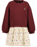 Heart Print Dress - Burgundy