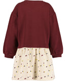 Heart Print Dress - Burgundy