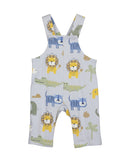 Animal motif Bib & Dungaree - Light Blue