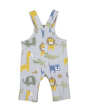 Animal motif Bib & Dungaree - Light Blue