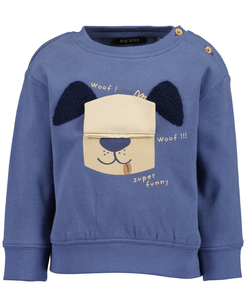 Animal Motif Sweatshirt - Jeans Blue