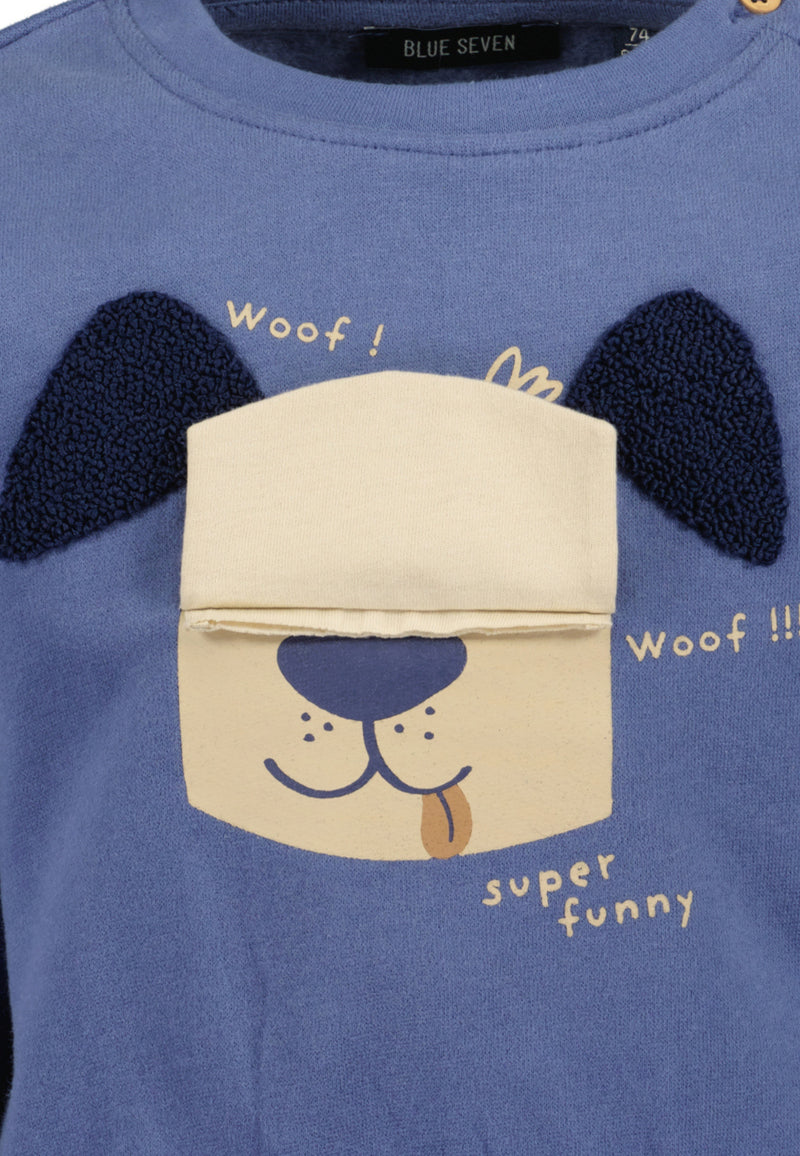 Animal Motif Sweatshirt - Jeans Blue